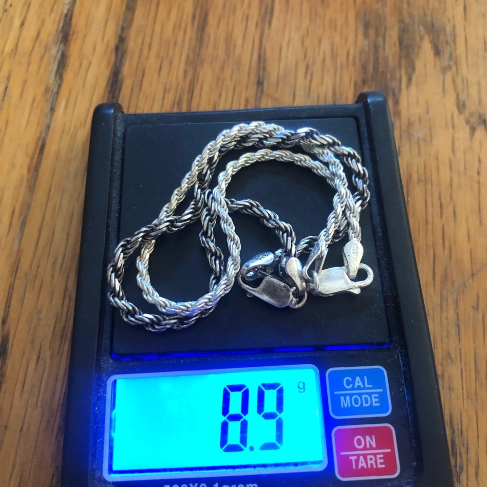 Set Of 2 Solid 925 Sterling Silver Classic Rope B… - image 2